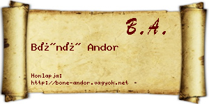 Bóné Andor névjegykártya